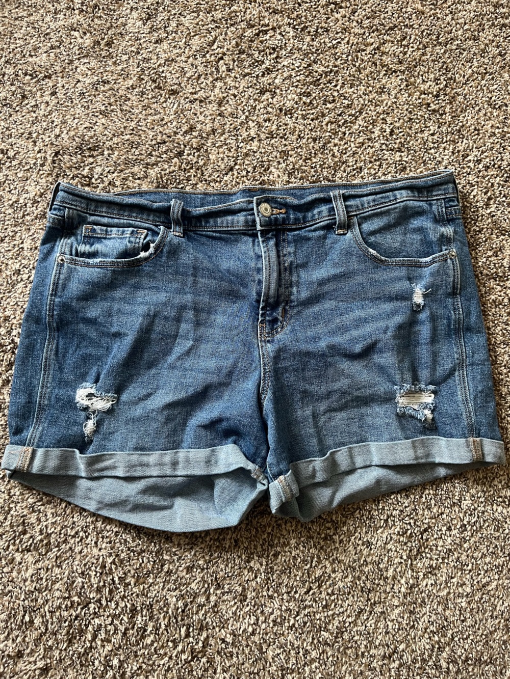 Old Navy Mid-Blue Boyfriend Shorts
